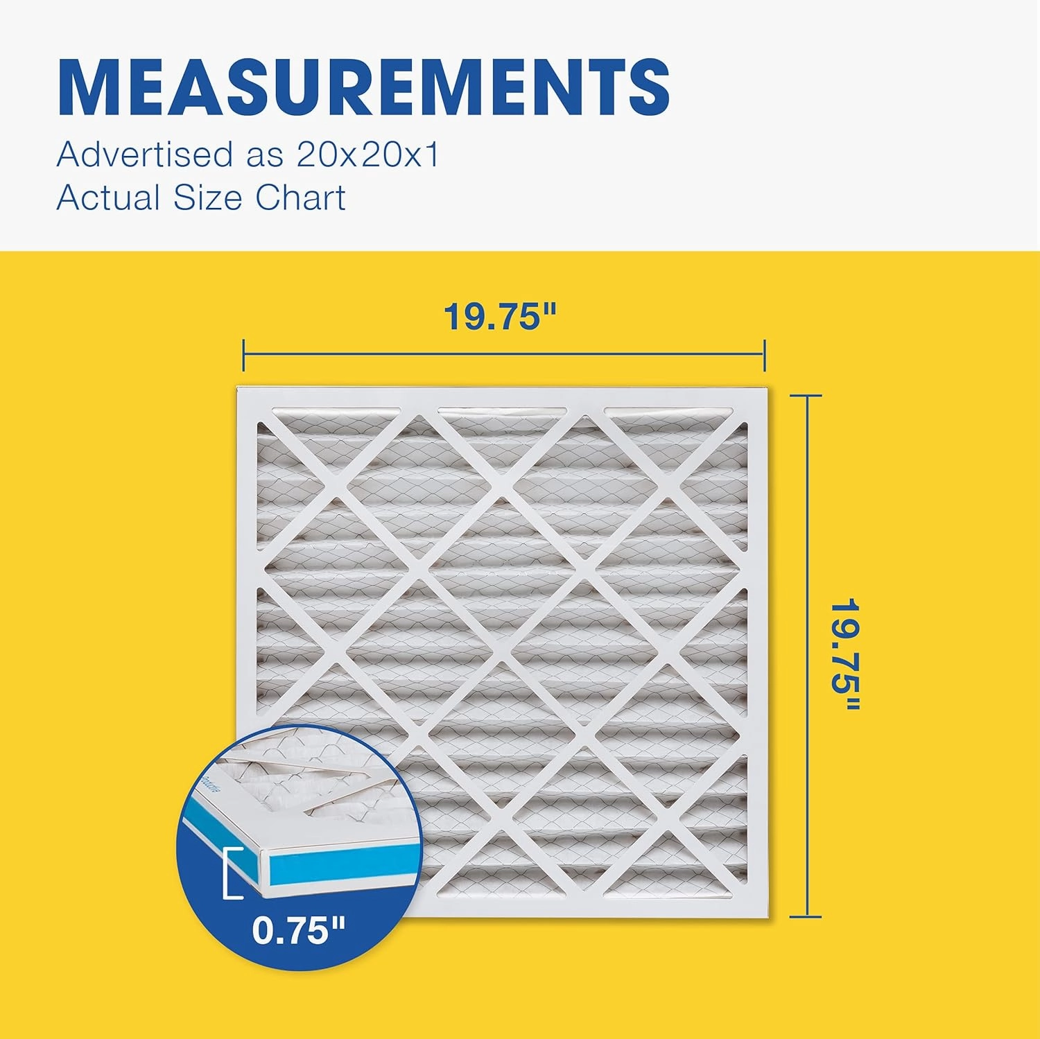 Aerostar 20x20x1 MERV 13 - 6 Count - Pleated HVAC, Furnace & Air Conditioner Filters - Removes Bacteria, Dust, Cold & Flu Germs, Lint, Mold, Pet Dander, Allergy-Causing Pollen, Smog, Smoke & Viruses
