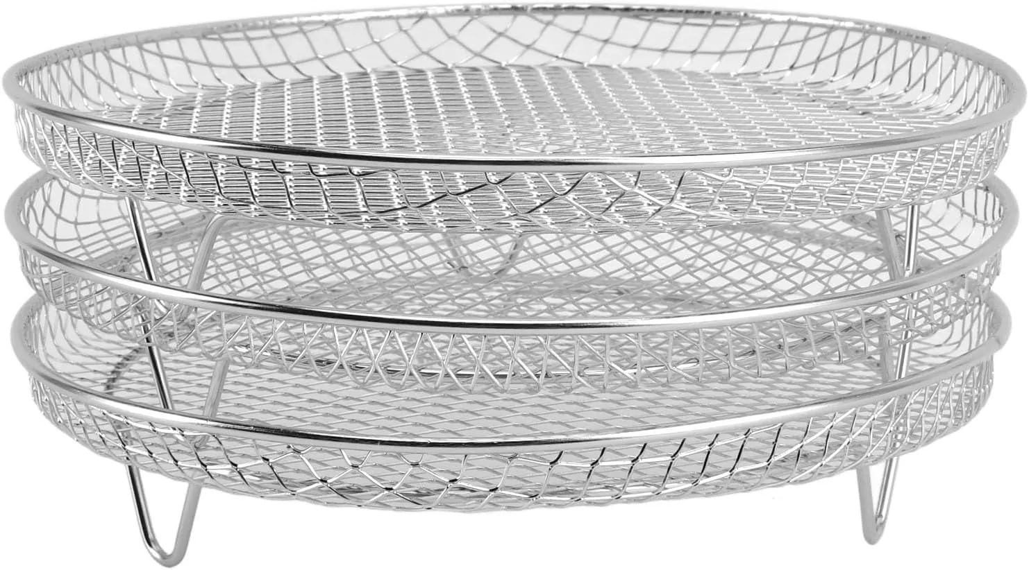 Air Fryer Rack, Fryer Rack Set Multi Layer Dehydrator Air Accessories Cooling Accessories (Round)
