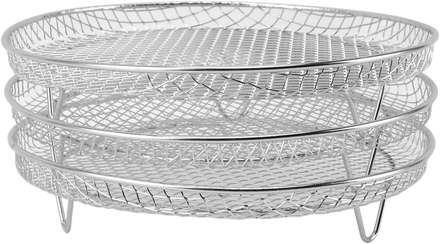 Air Fryer Rack, Fryer Rack Set Multi Layer Dehydrator Air Accessories Cooling Accessories (Round)