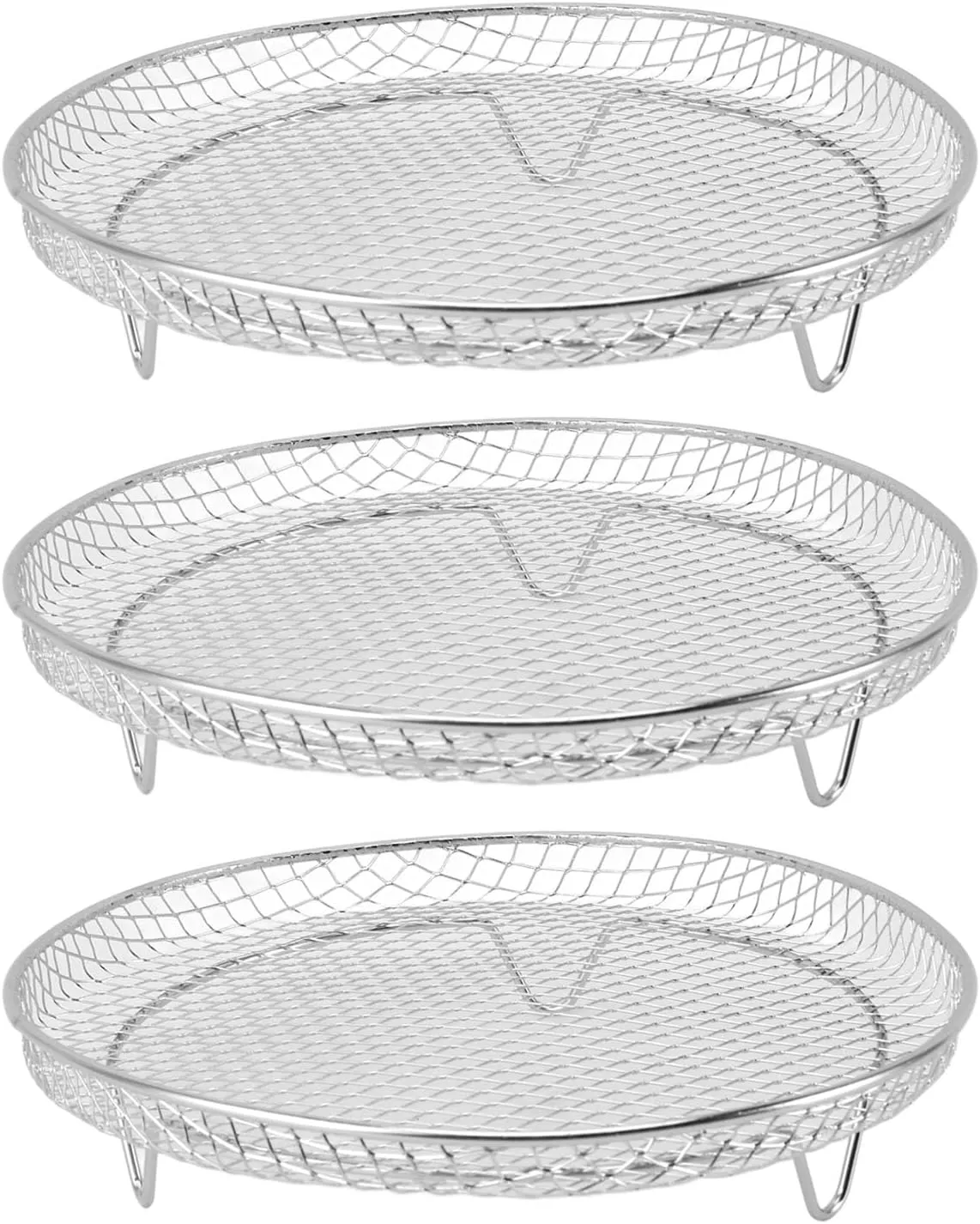 Air Fryer Rack, Fryer Rack Set Multi Layer Dehydrator Air Accessories Cooling Accessories (Round)