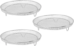 Air Fryer Rack, Fryer Rack Set Multi Layer Dehydrator Air Accessories Cooling Accessories (Round)