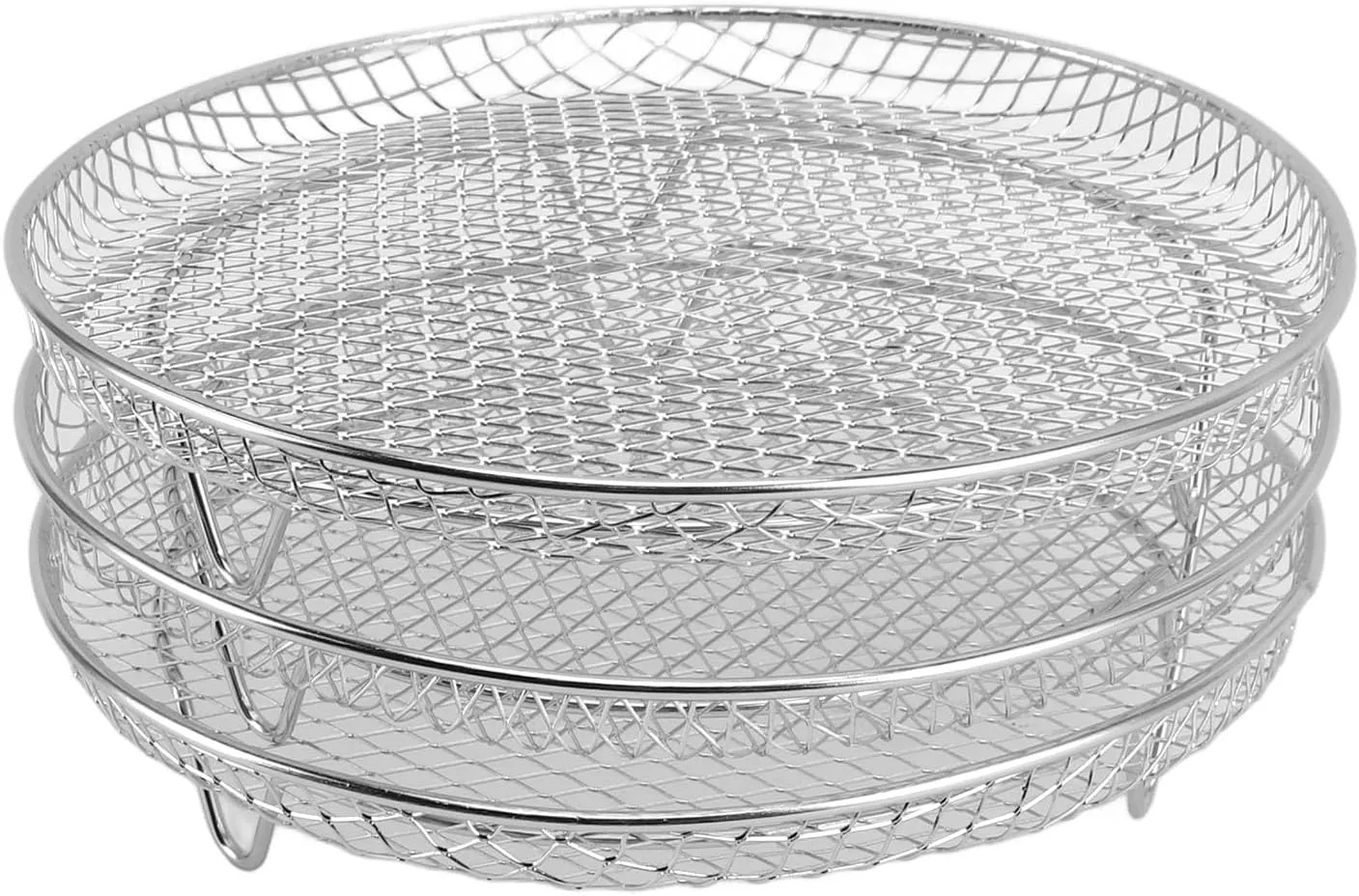 Air Fryer Rack, Fryer Rack Set Multi Layer Dehydrator Air Accessories Cooling Accessories (Round)
