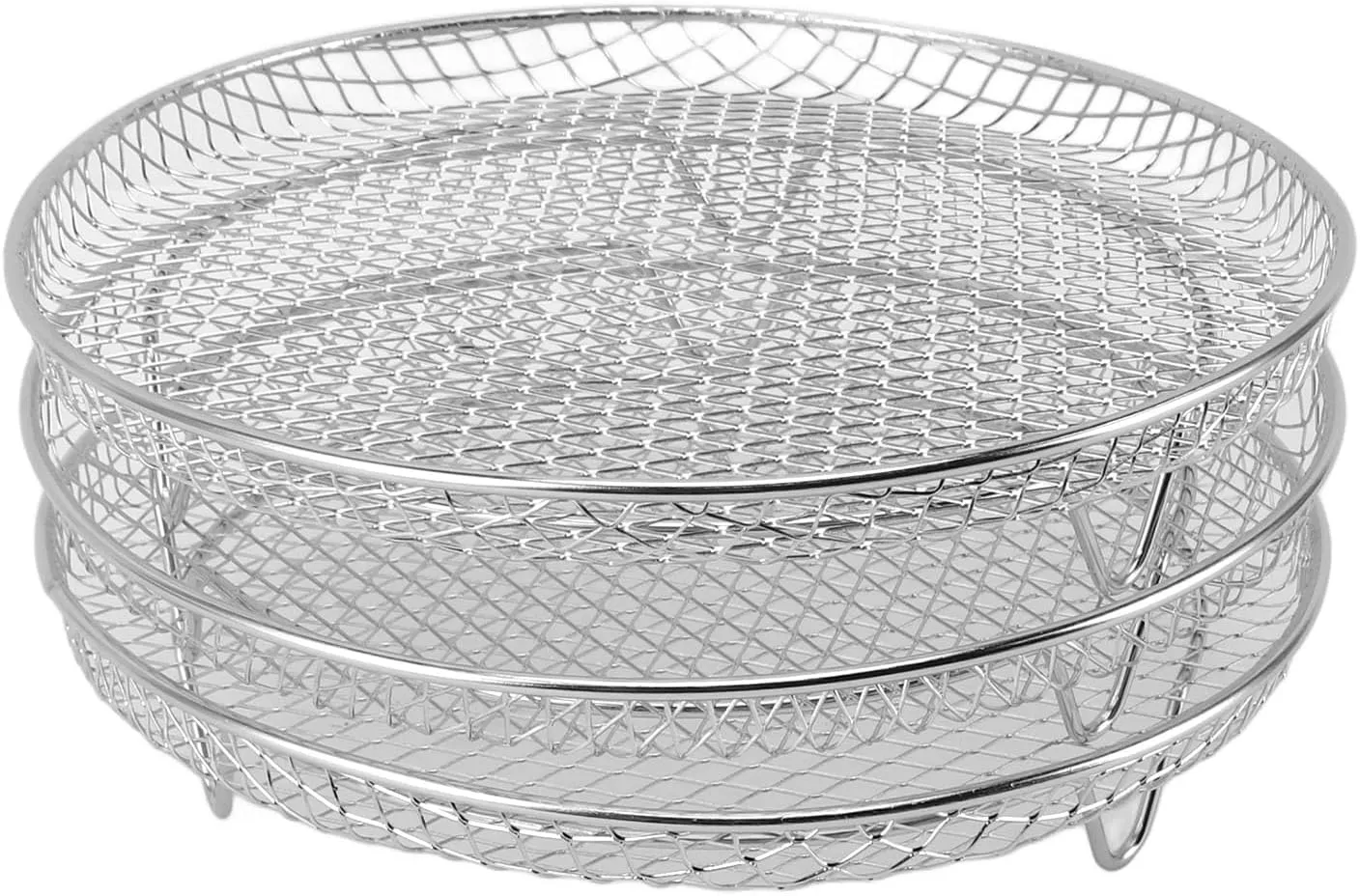 Air Fryer Rack, Fryer Rack Set Multi Layer Dehydrator Air Accessories Cooling Accessories (Round)