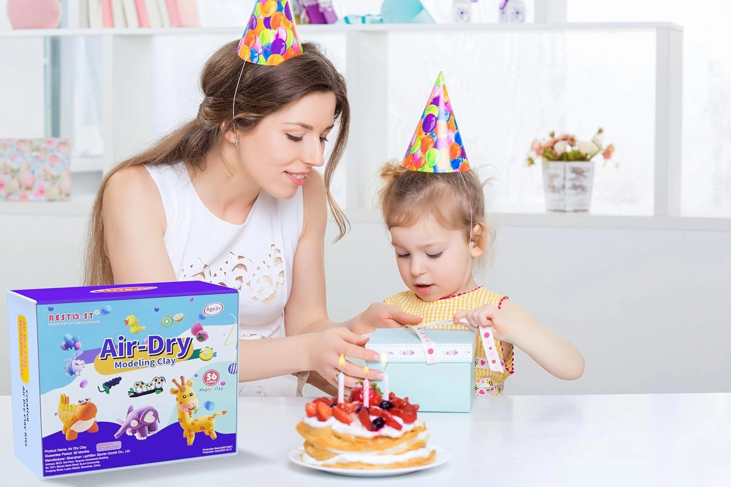 Air Dry Clay 66 Colors, Modeling Clay for Kids, DIY Model Magic Clay, Molding Clay Kit with Sculpting Tools, Non-Sticky Soft and Super Light, Arts and Crafts Gift for Boys Girls Kids.