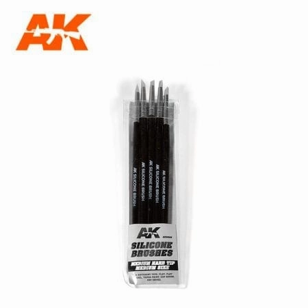AK Interactive Silicone Brushes - Medium Hard Tip - Medium x5