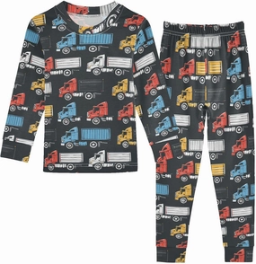 ALAZA Garbage Truck Pajama Set Pijamas Para Niños Long Sleeve Sleepwear