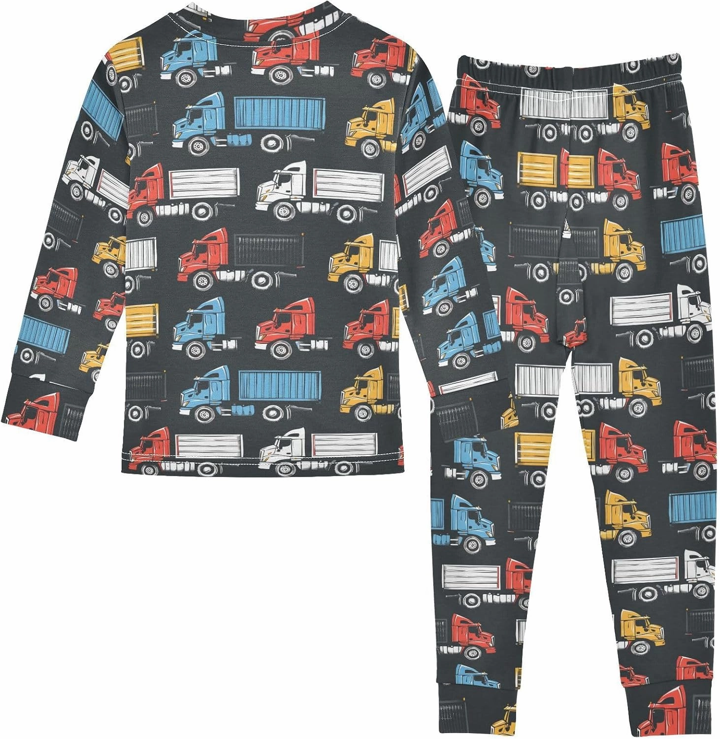 ALAZA Garbage Truck Pajama Set Pijamas Para Niños Long Sleeve Sleepwear