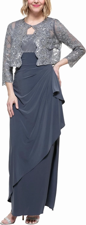 Alex Evenings Women's Empire Waist Bolero Jacket Dress (Petite and Regular Sizes)