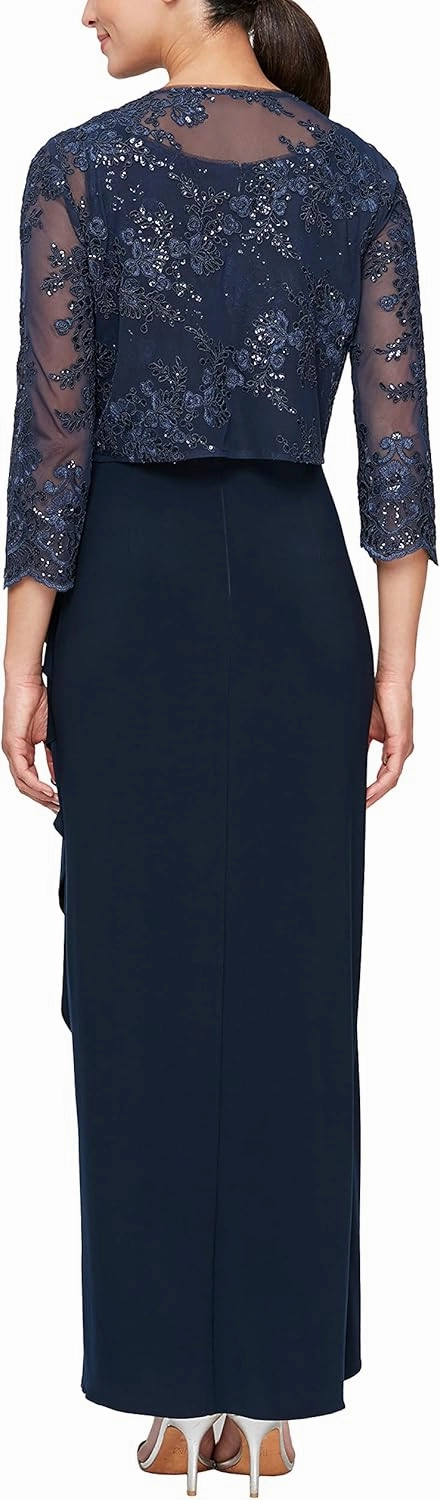 Alex Evenings Women's Empire Waist Bolero Jacket Dress (Petite and Regular Sizes)