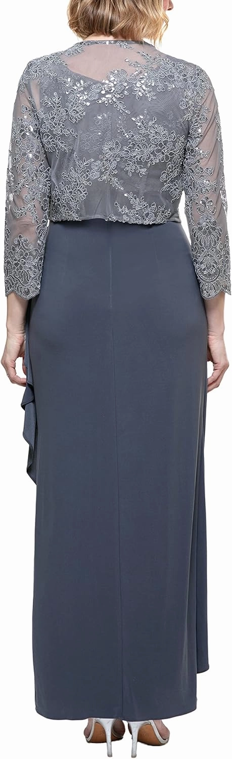 Alex Evenings Women's Empire Waist Bolero Jacket Dress (Petite and Regular Sizes)