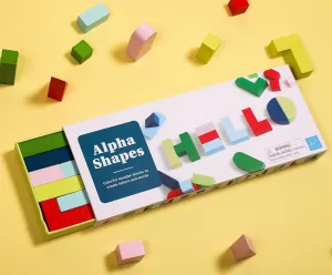 Alpha Shapes (Colorful Wooden Block Letters for Decor, Educational Alphabet Word Blocks)