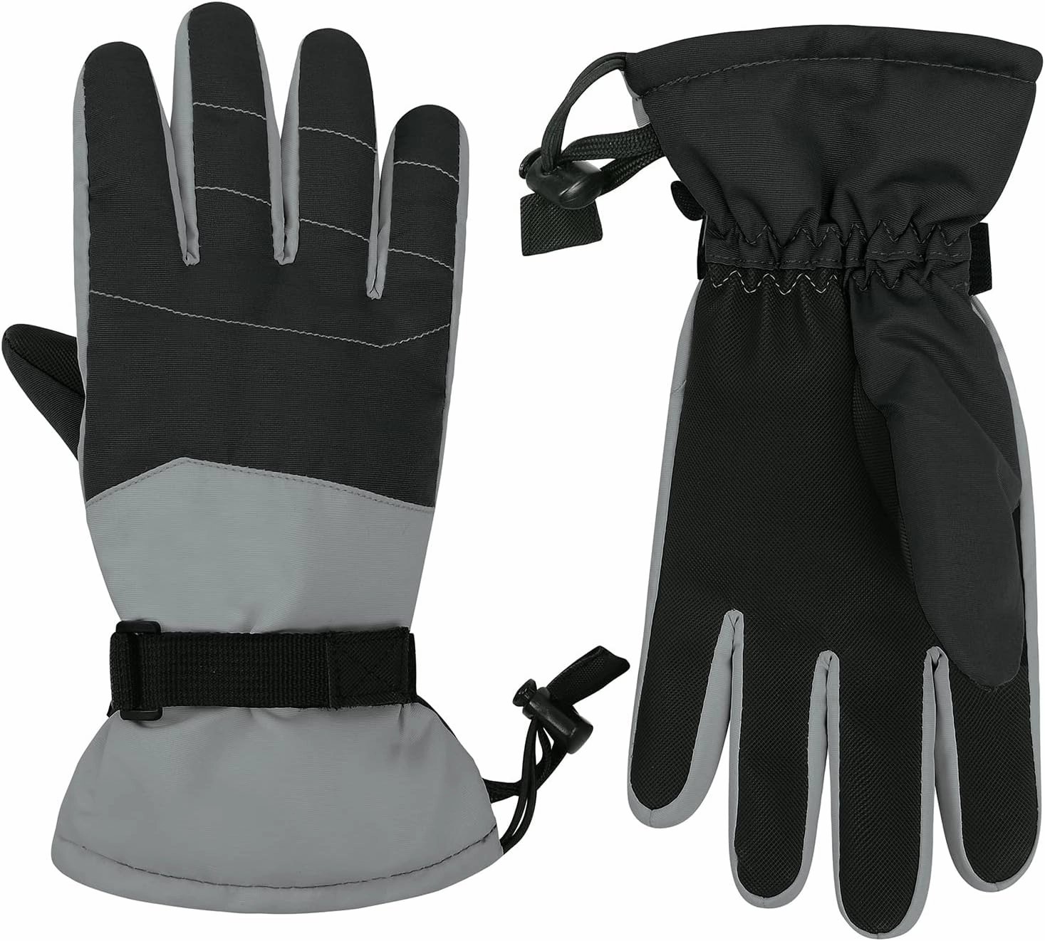 American Trends Kids Waterproof Winter Gloves with Zip Pocket Snow Ski Gloves Boys Girls Toddler Touchscreen Snowboard Gloves