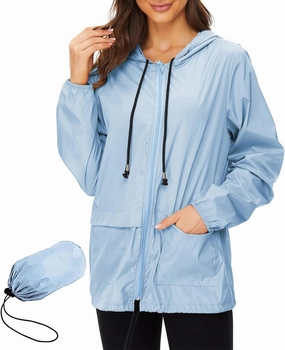 American Trends Women Rain Coats Lightweight Waterproof Outdoor Rain Jacket with Hood Packable Raincoats