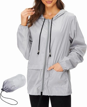 American Trends Women Rain Coats Lightweight Waterproof Outdoor Rain Jacket with Hood Packable Raincoats