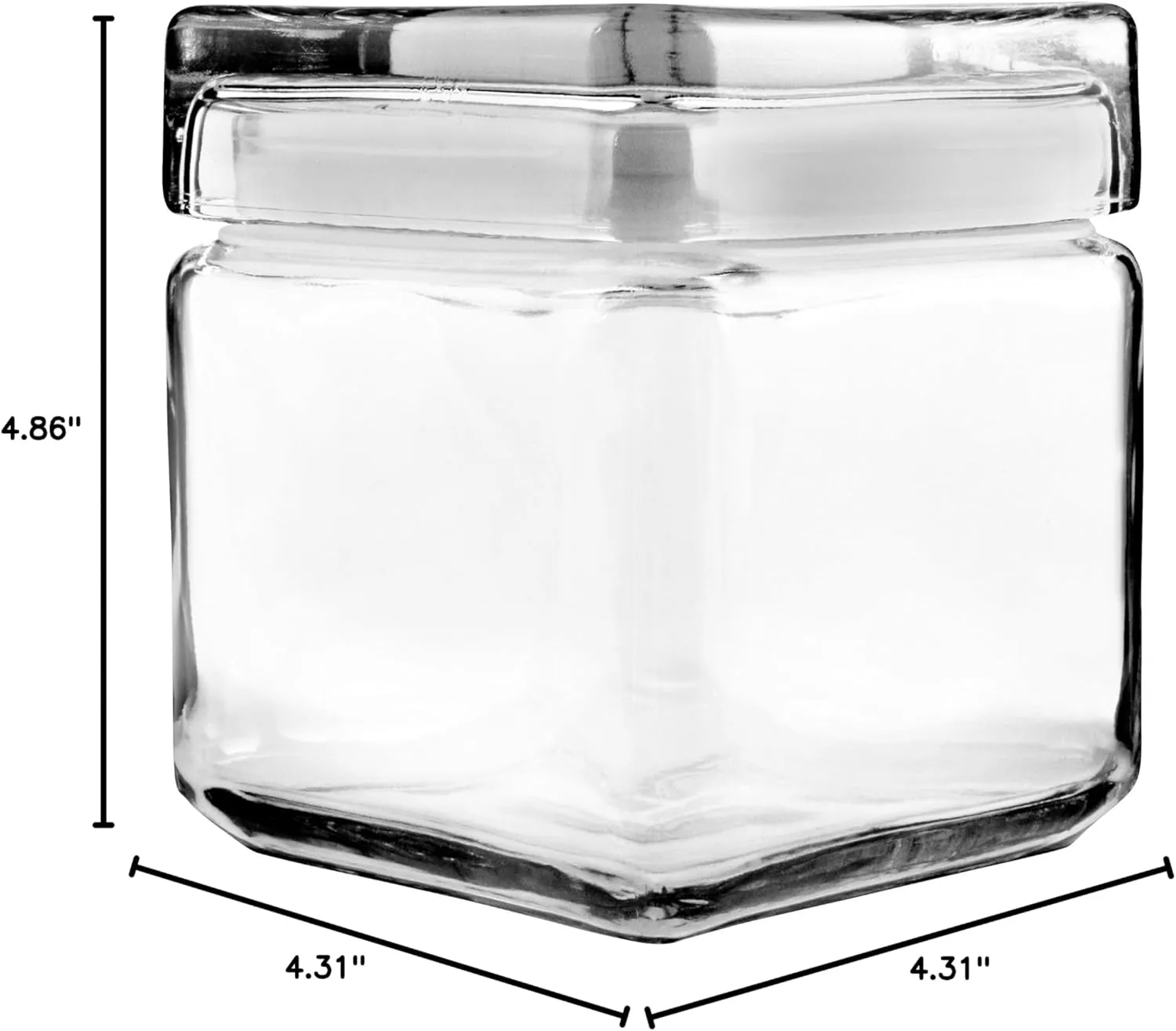 Anchor Hocking 1-Quart Stackable Jars with Glass Lids, Set of 4