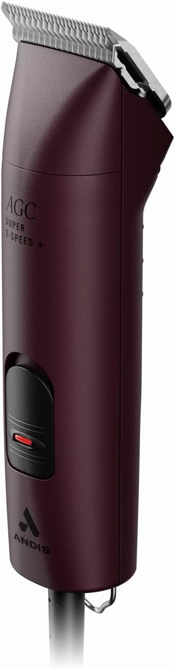 Andis Professional UltraEdge Super 2-Speed Detachable Blade Dog/Pet Clipper, Rotary Motor with Shatter-Proof Housing, Runs Calm & Silent, 14-Inch Cord, for All Dog Coats & Breeds, 120 Volts, Burgundy