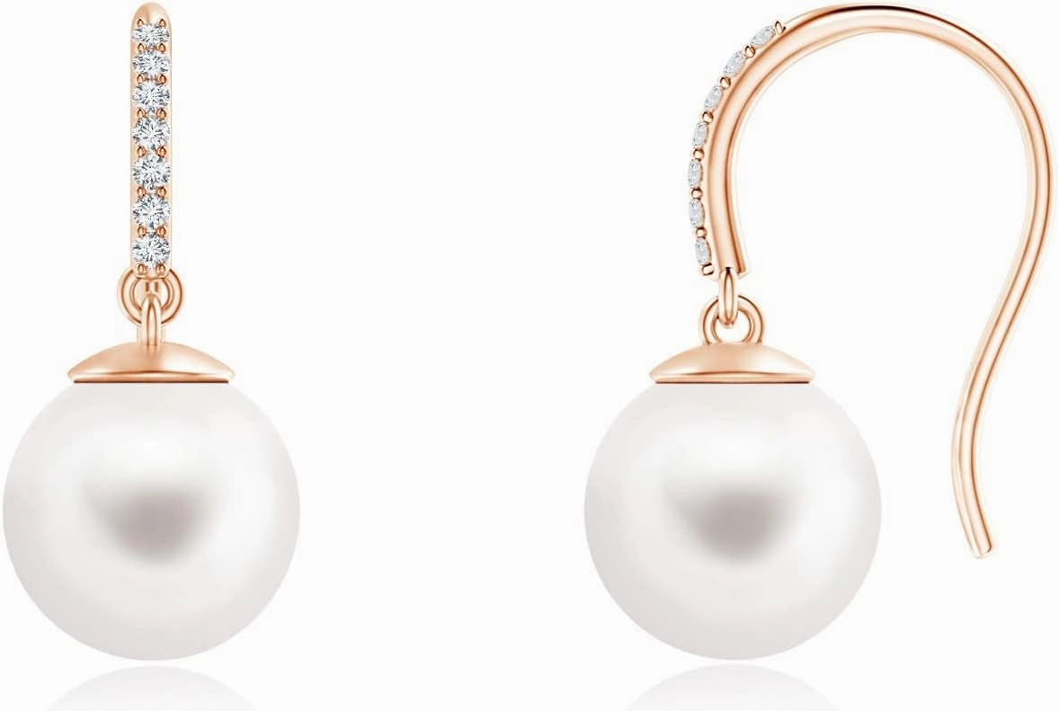 ANGARA Freshwater Cultured Pearl Drop Earrings for Women in Sterling Silver / 14K Solid Gold | June Birthstone, Birthday, Engagement, Anniversary, Wedding Jewelry Gift for Women