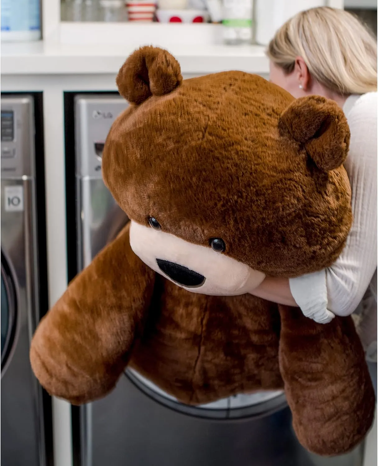 Animal Adventure | Sqoosh2Poof Giant, Cuddly, Ultra Soft Plush Stuffed Animal with Bonus Interactive Surprise - 54" Bear , Brown