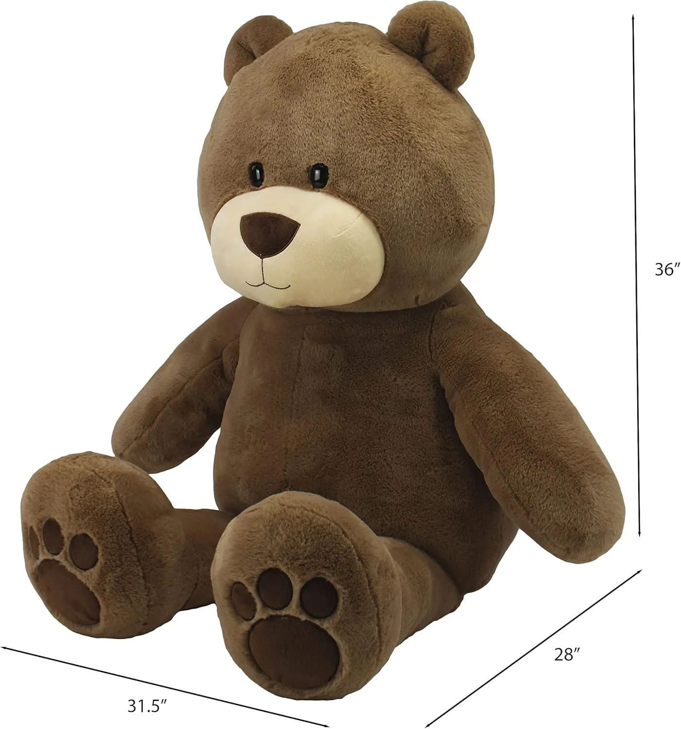 Animal Adventure | Sqoosh2Poof Giant, Cuddly, Ultra Soft Plush Stuffed Animal with Bonus Interactive Surprise - 54" Bear , Brown
