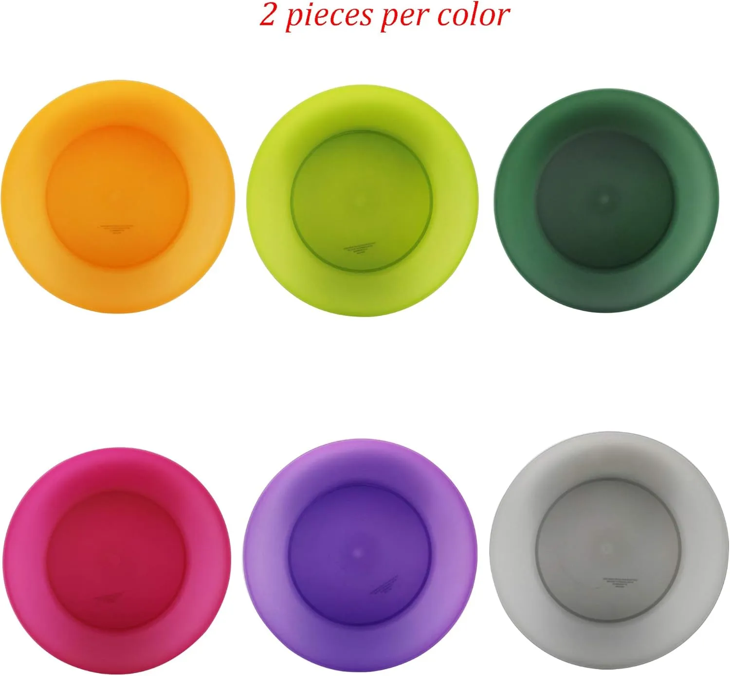 AOYITE Everyday Plastic Plates Reusable - Unbreakable 10 inch Dinner Plates set of 12 - BPA Free Dishwasher Safe & Microwave Kids Colorful Plate for Kitchen Party Camping Outdoor