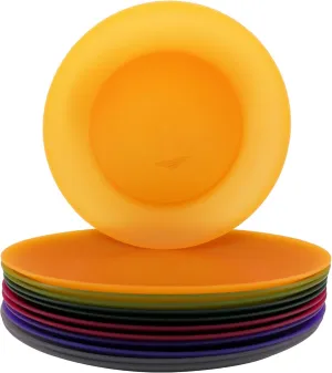 AOYITE Everyday Plastic Plates Reusable - Unbreakable 10 inch Dinner Plates set of 12 - BPA Free Dishwasher Safe & Microwave Kids Colorful Plate for Kitchen Party Camping Outdoor