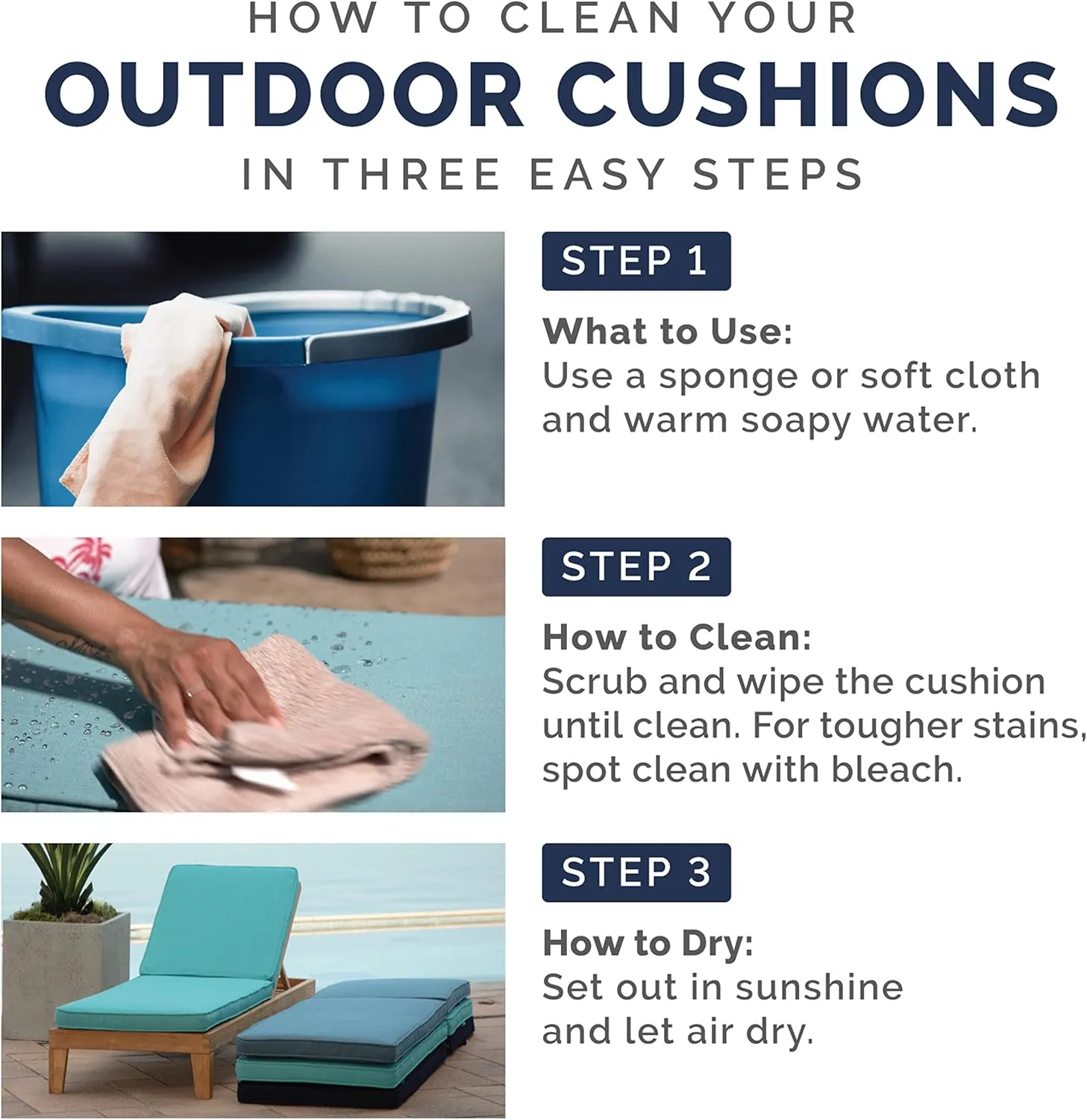 Arden Outdoor Loveseat Cushion Set, 48 x 24, Water Repellent, Fade Resistant, Cushion Set for Couch, Bench, and Swing 48 x 24, French Blue Linen Stripe