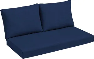 Arden Outdoor Loveseat Cushion Set, 48 x 24, Water Repellent, Fade Resistant, Cushion Set for Couch, Bench, and Swing 48 x 24, Sapphire Blue Leala