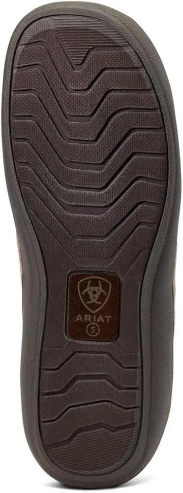 ARIAT Men's Lincoln Wool & Suede Warm Soft Comfortable Indoor Outdoor Slippers with Sherpa Lining & Tpr Soles