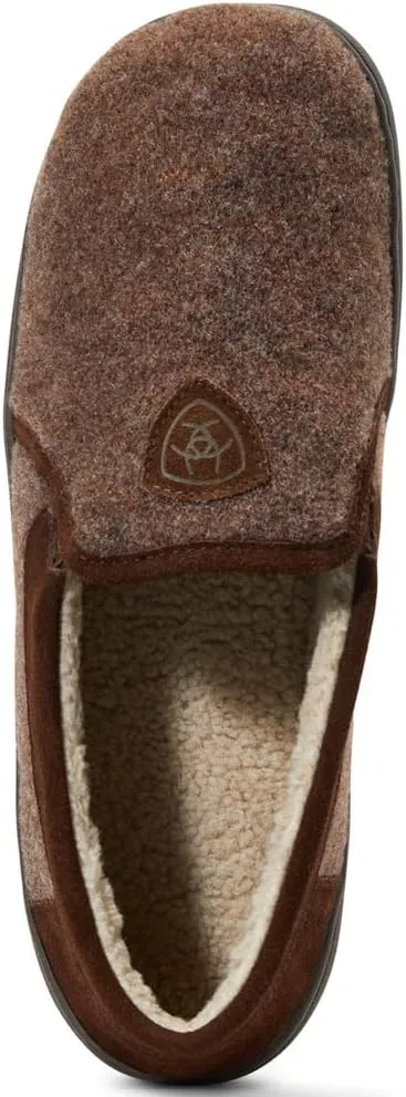 ARIAT Men's Lincoln Wool & Suede Warm Soft Comfortable Indoor Outdoor Slippers with Sherpa Lining & Tpr Soles