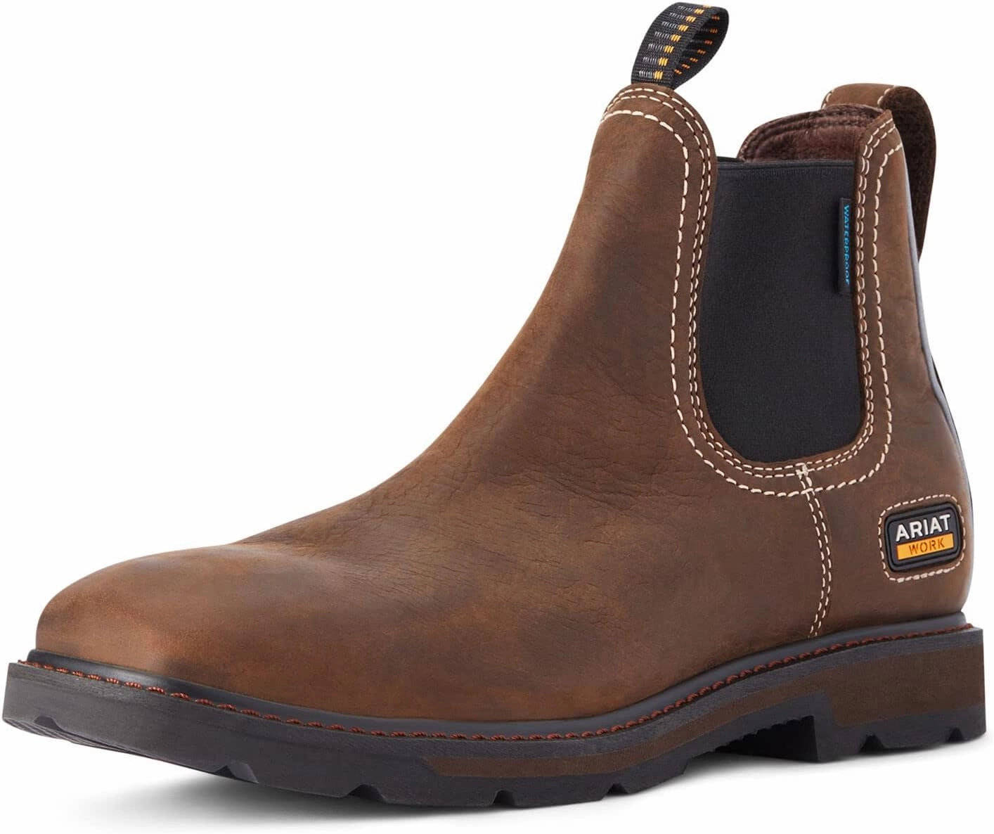 Ariat Men's Groundbreaker Chelsea Wide Square Toe Waterproof Work Boot