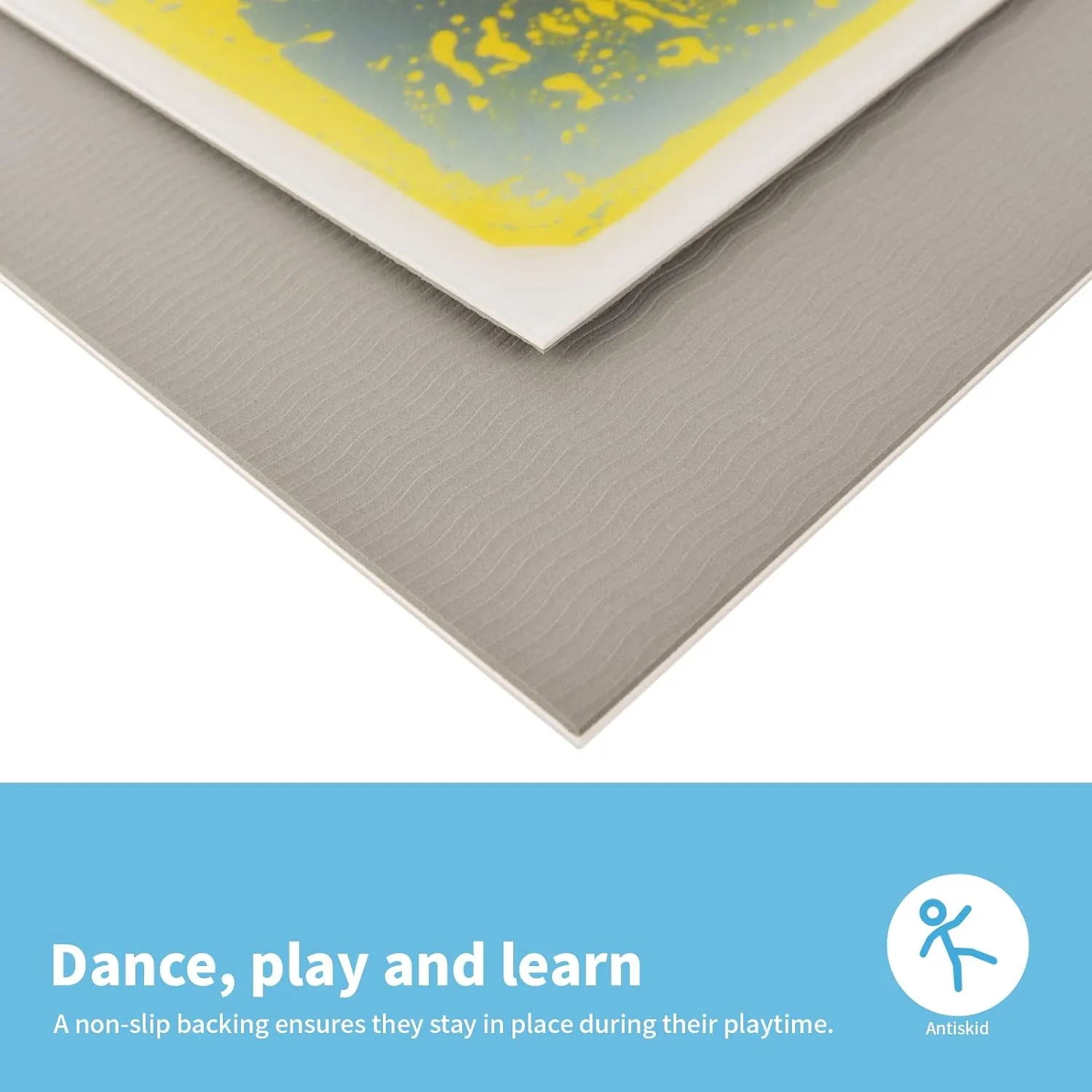 Art3d Liquid Sensory Floor Activity Tiles, 11.8"x11.8" Square, Multicolor, 6 Tiles