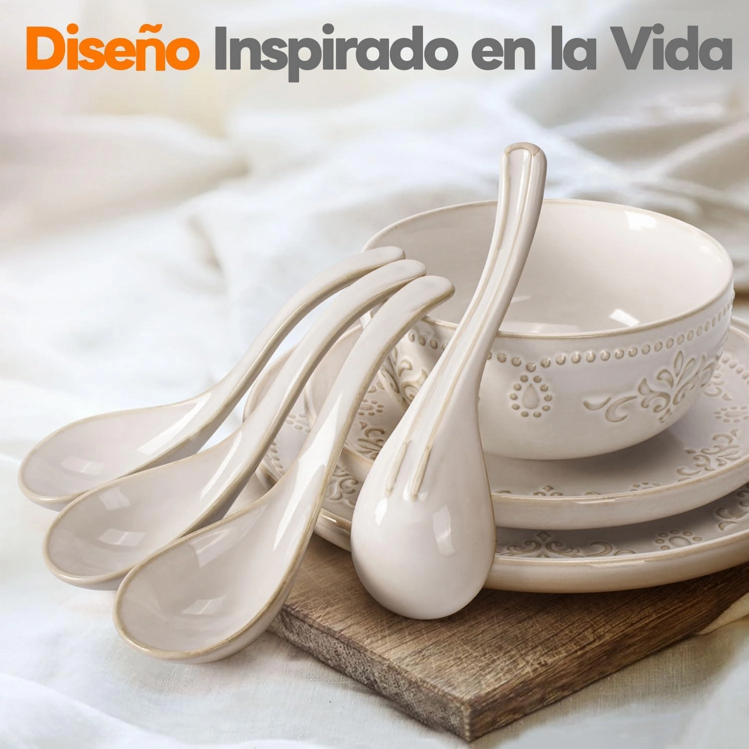 Artena Plates And Bowls Sets, 16 Pieces Dinnerware Sets, Dish Set For 4, Ceramic Kitchen Bowl And Plate Set, Embossed White Dishware Sets, Dishwasher & Microwave Safe (Pinwheel Flower)