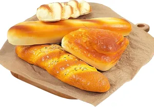 Artificial French Bread Set, Realistic Fake Food for Display, Fake Bread Baguette Faux Pastries Food Model Display Home Kitchen Decoration Bakery Ornament