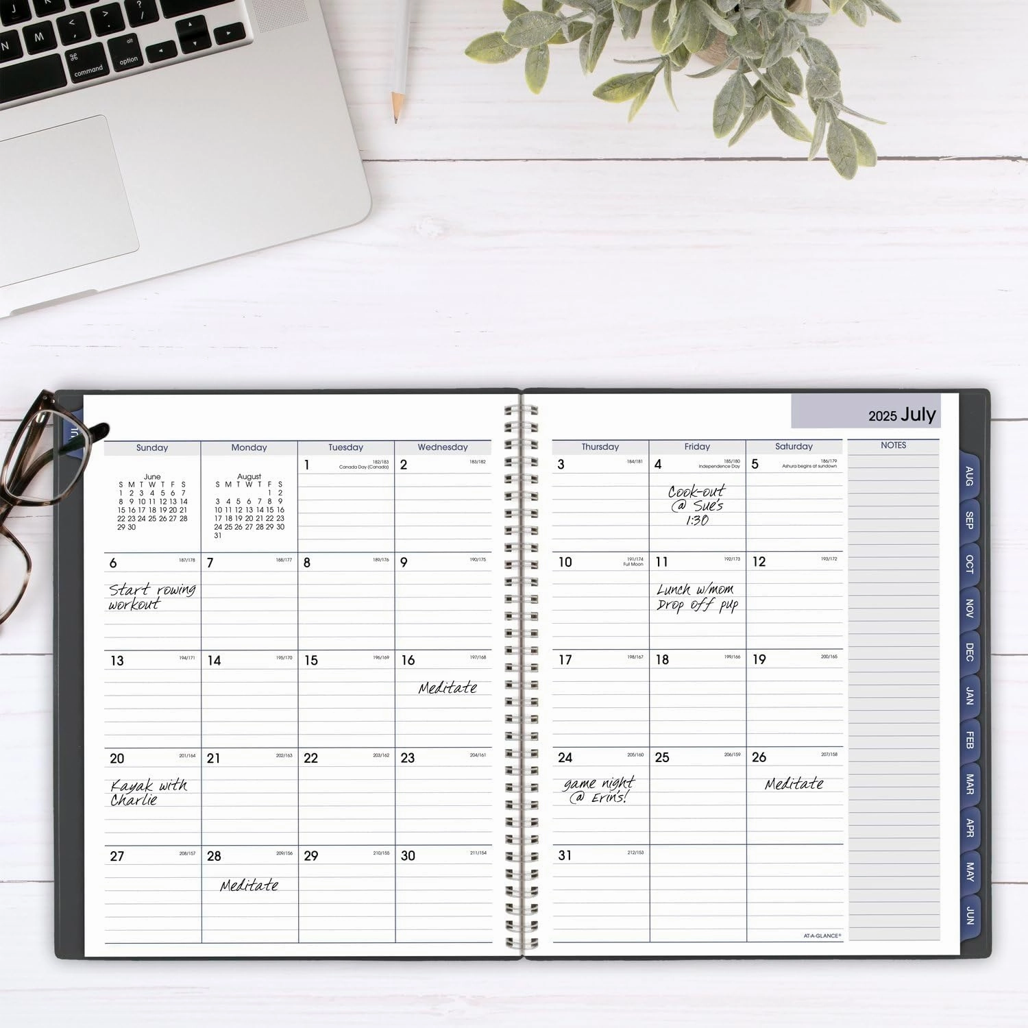 AT-A-GLANCE Planner 2025-2026 Academic, Monthly, 8-1/2" x 11", Large, Monthly Tabs, Flexible Cover, DayMinder, Charcoal (AYC47045)