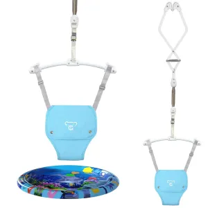 Baby Jumper, Baby Doorway Jumper with Adjustable Strap, Protable Baby Jumpers and Bouncers, Easy to Assemble, Baby Bouncer Jumper with Water Mat
