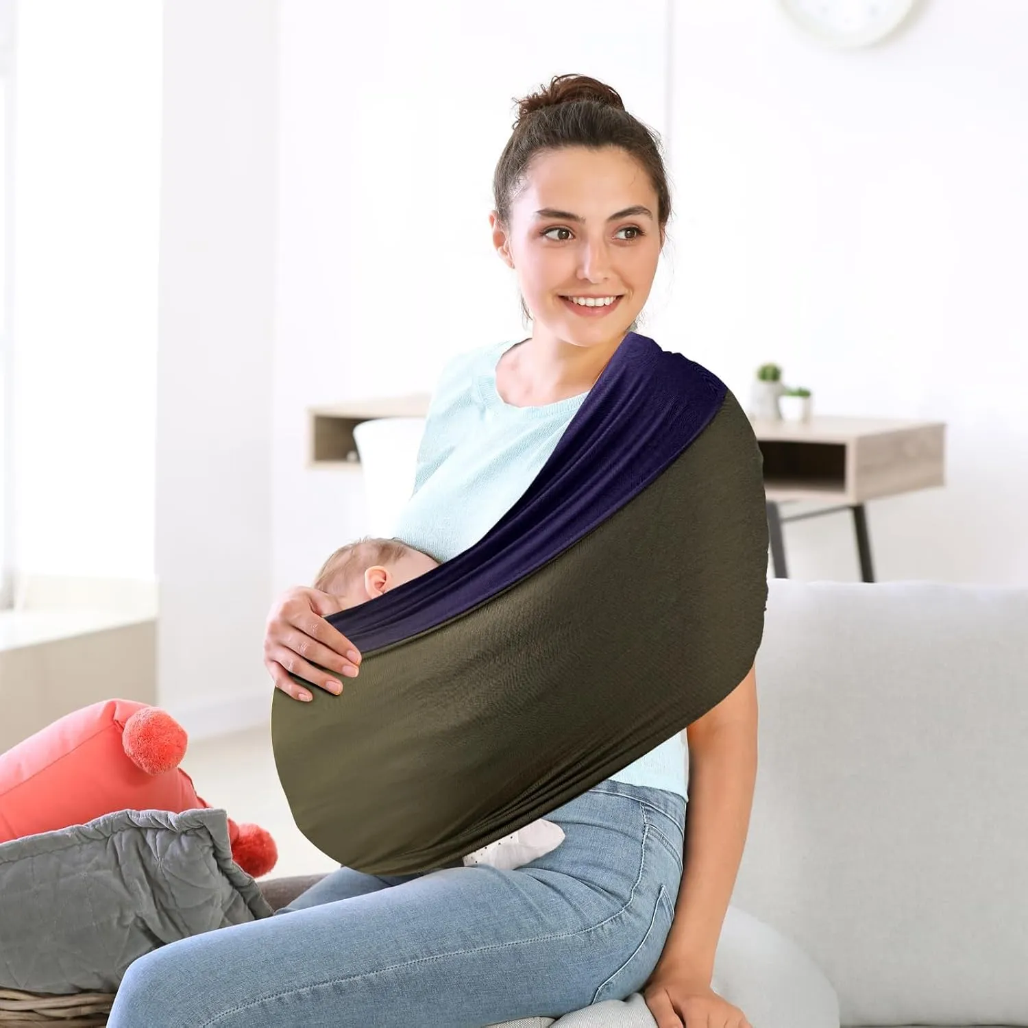 Baby Wrap Carrier, Unisex Baby Carrier, Lightweight & Ultra Soft, Easy to Wear Baby Wrap, Perfect for Newborn Toddlers