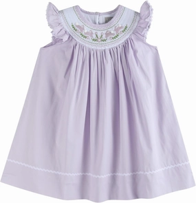 Baby and Girls Smocked Easter Bunny Bishop Dress