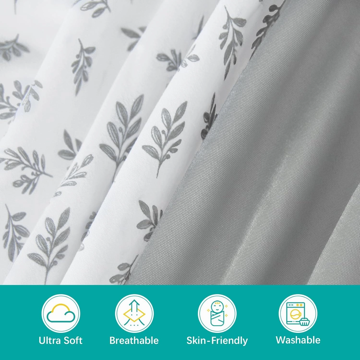 Baby Bassinet Sheets 4 Pack Fit for Chicco LullaGo, Dream On Me Karley/Lacy, Graco Sense2Snooze and Delta Children Baby Bassinet, Ultra Soft & Skin-Friendly, Grey