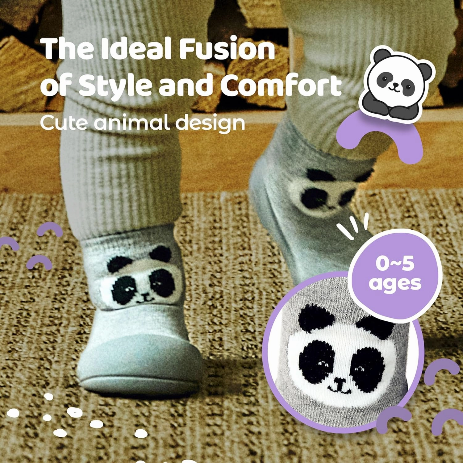 Baby Sock Shoes for Baby Boy & Girl, Soft, Non-Slip Toddler Sock Shoes, Breathable Infant Walking Shoes, First Steps Baby Shoes, Fun Animal-Themed Designs, Easy to Put On