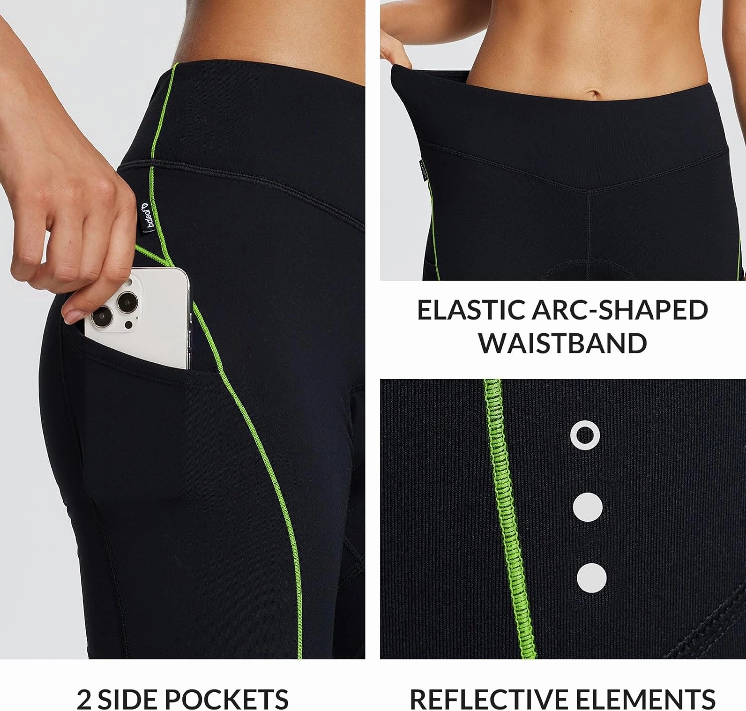 baleaf Womens Winter Cycling Pants Padded Bike Thermal Tights Fleece Lined Leggings Water Resistant Cold Weather Gel Pockets