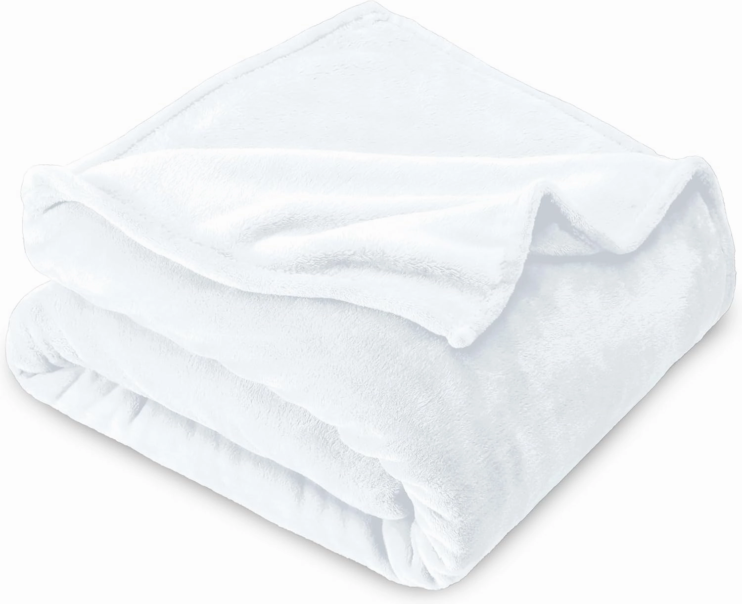 Bare Home Fleece Blanket - Extra Long - White - Lightweight Throw for Bed, Sofa, Couch, Movie Night, Camping, and Travel - Microplush - Cabin Blanket (Twin/Twin XL, White)
