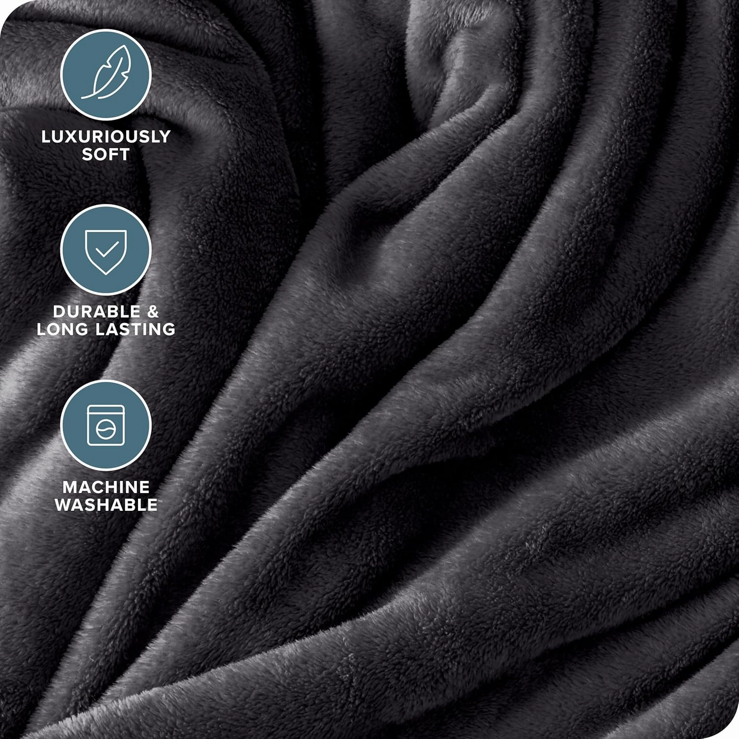 Bare Home Fleece Blanket - Full/Queen - Light Grey - Lightweight Throw for Bed, Sofa, Couch, Movie Night, Camping, and Travel - Microplush - Cabin Blanket (Full/Queen, Forged Iron Grey)