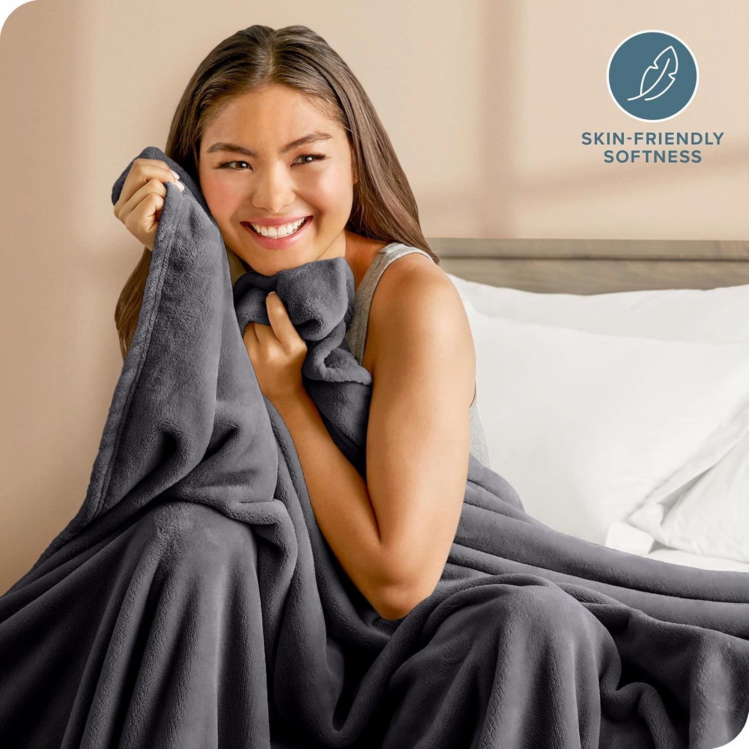 Bare Home Fleece Blanket - Full/Queen - Light Grey - Lightweight Throw for Bed, Sofa, Couch, Movie Night, Camping, and Travel - Microplush - Cabin Blanket (Full/Queen, Forged Iron Grey)