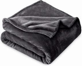 Bare Home Fleece Blanket - Full/Queen - Light Grey - Lightweight Throw for Bed, Sofa, Couch, Movie Night, Camping, and Travel - Microplush - Cabin Blanket (Full/Queen, Forged Iron Grey)