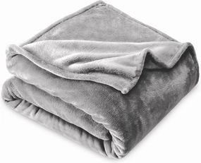 Bare Home Fleece Microplush Blanket - Full/Queen - Lightweight Throw for Bed, Sofa, Couch, Movie Night, Camping, and Travel - Cabin Blanket (Full/Queen, Light Grey)