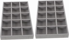 Beaupretty 5pcs Stackable Velvet Jewelry Organizer Trays Compartment Jewelry Storage Display Case for Earrings Necklaces Bracelets Elegant Holder for Women and Girls