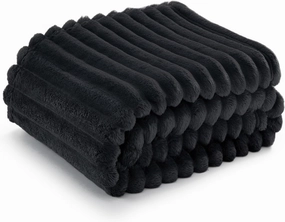 Bedsure Black Throw Blanket for Couch - GentleSoft Cozy Soft Blankets for Women, Cute Small Fleece Throws for Girls, 50x60 Inches