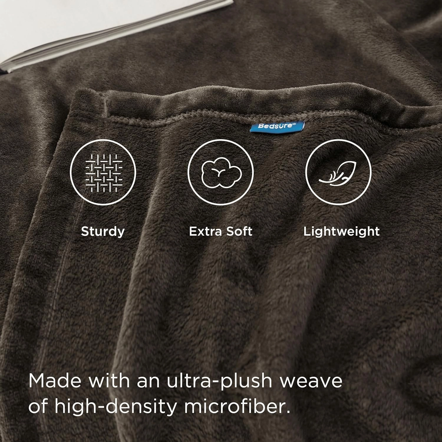 Bedsure Fleece Throw Blanket Brown - 300GSM Blankets for Couch, Sofa, Bed, Soft Lightweight Plush Cozy Throws for Toddlers, 50x60 inches