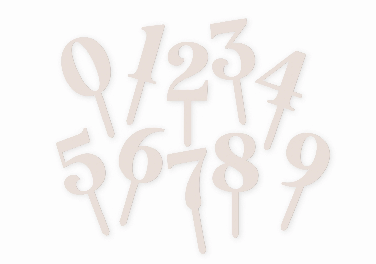 BEIGE LARGE CLASSIC NUMBER - Dessert Topper