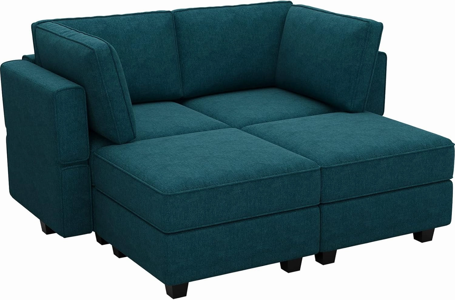 Belffin Modular Small Sofa Sectional Sleeper Couch Convertible Sectional Sofa Bed Set for Small Space Peacock Blue